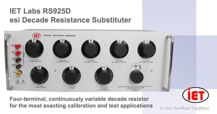 IET, esi, RS925D decade resistance substituter